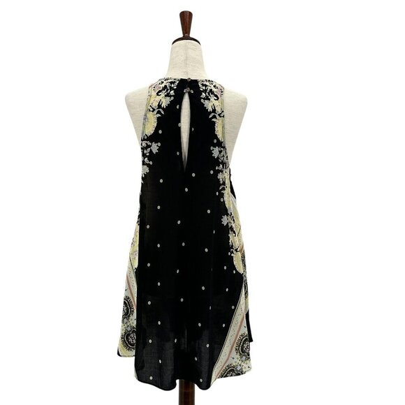 Intimately Free People Womens XS Dress Darjeeling Print Black Mini Floral Boho - Picture 5 of 9